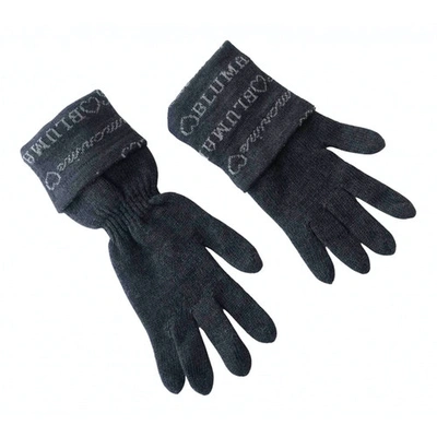 Pre-owned Blumarine Wool Gloves In Grey
