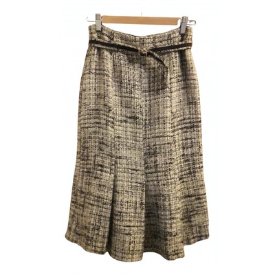 Pre-owned Peserico Wool Skirt In Anthracite