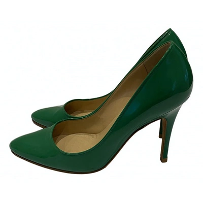 Pre-owned Manolo Blahnik Patent Leather Heels In Green