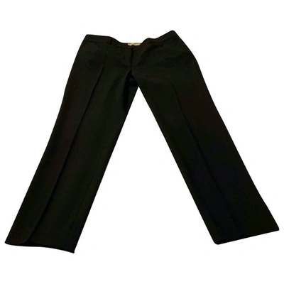 Pre-owned Michael Kors Wool Straight Pants In Black