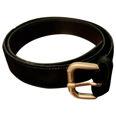 Pre-owned Hugo Boss Leather Belt In Black
