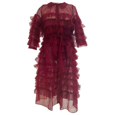 Pre-owned Molly Goddard Lace Mid-length Dress In Red