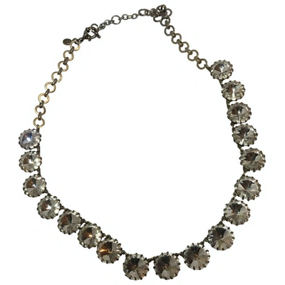 Pre-owned Jcrew Crystal Necklace In Metallic