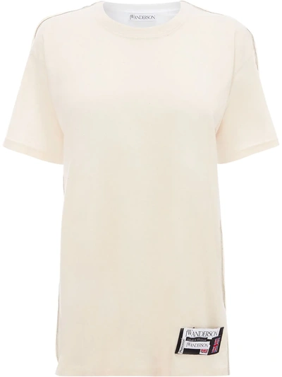 Jw Anderson Made In Britain: Deconstructured Bi Colour T-shirt In White