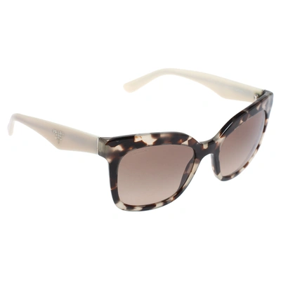 Pre-owned Prada Spotted Opal Brownl/ Brown Gradient Spr24q Cat Eye Sunglasses