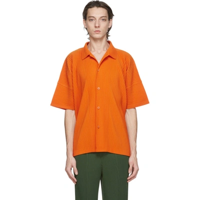 Issey Miyake Orange Mc July Short Sleeve Shirt In 32 Orange