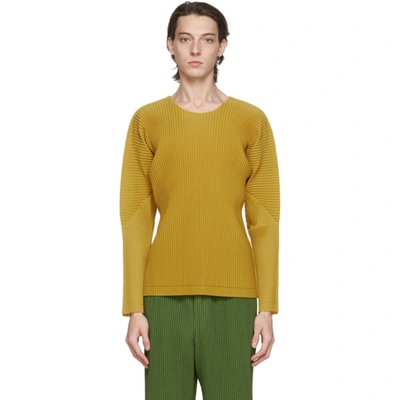 Issey Miyake Yellow A-poc Long Sleeve T-shirt In 52 Yellow