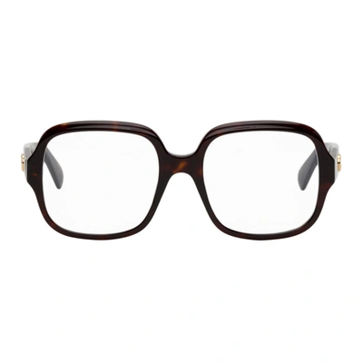 Gucci Tortoiseshell Square Glasses In 002 Havana