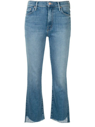 Mother High-rise Cropped Jeans In Blue