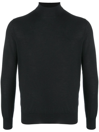 Cruciani Roll Neck Cashmere Jumper In Black