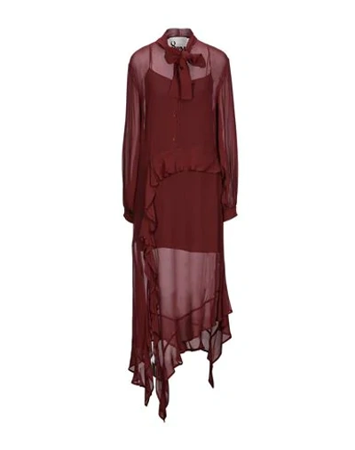 8pm Midi Dresses In Brick Red