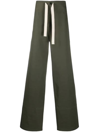 Jil Sander Drawstring Wide-leg Trousers In Green