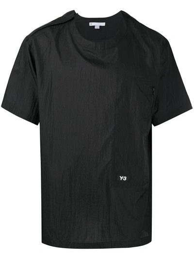 Y-3 Logo Print Short-sleeved T-shirt In Black