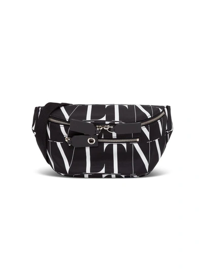 Valentino Garavani Nylon Waistbag With Logo In Black