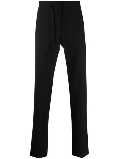 Maison Margiela Drawstring Waist Straight-leg Trousers In Black