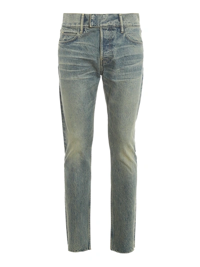 Zegna Vintage Effect Denim Jeans In Medium Wash