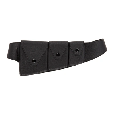 Kenzo Black Onda Utility Belt Pouch In 99 Black