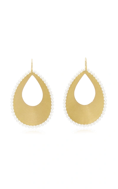 Irene Neuwirth 18k Yellow Gold Pearl Earrings In White
