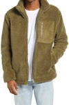 Topman Palmer Faux Fur Jacket In Khaki/olive