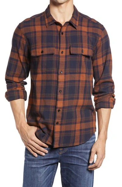 Madewell Tobin Plaid Brushed Twill Perfect Shirt In Cinnamon Stick