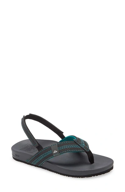 Reef Kids' Little Cushion Bounce Sandal In Black/ Blue