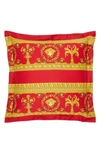 Versace I Heart Baroque Reversible Cotton Accent Pillow In Black/ Red