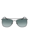 Mcm 58mm Navigator Sunglasses In Green / Grey / Gun Metal / Gunmetal