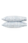 Matouk Quincy Set Of Two Egyptian Cotton Pillowcases In Hazy Blue