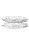 Matouk Quincy Set Of Two Egyptian Cotton Pillowcases In Silver
