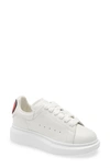 Alexander Mcqueen Kids' Logo Heart Platform Sneaker In White/black/red/red