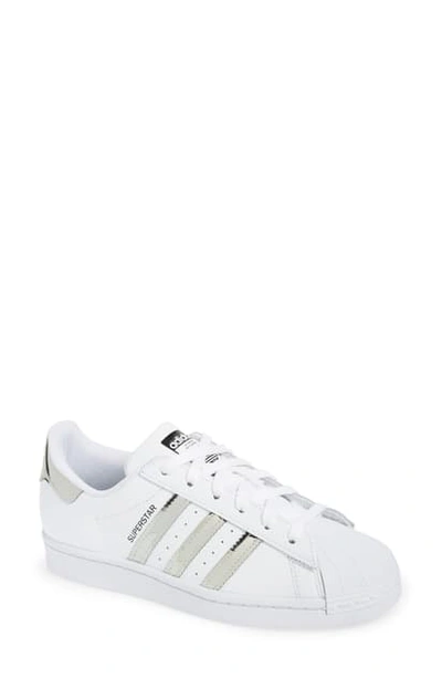 Adidas Originals Superstar Sneaker In White/ Silver / Black
