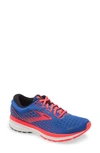 Brooks Ghost 13 Running Shoe In Blue/ Coral/ White