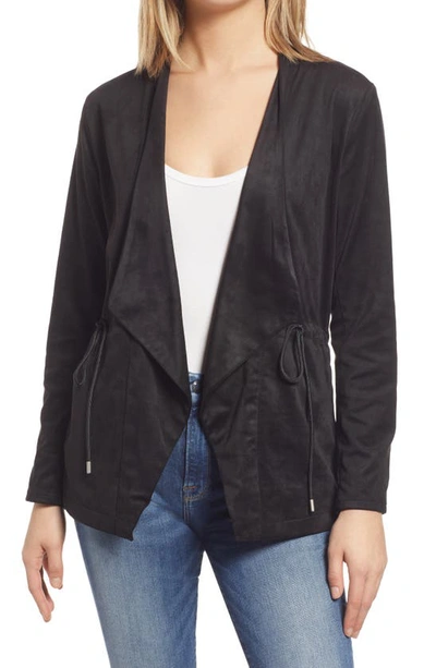 Blanknyc Faux Suede Drapey Jacket In Black ModeSens