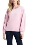 1.state Trendy Plus Size Puff-sleeve Velour Top In Rose Pink