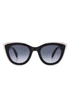 Rag & Bone 49mm Gradient Cat Eye Sunglasses In Blue Brown/ Brown Gradient