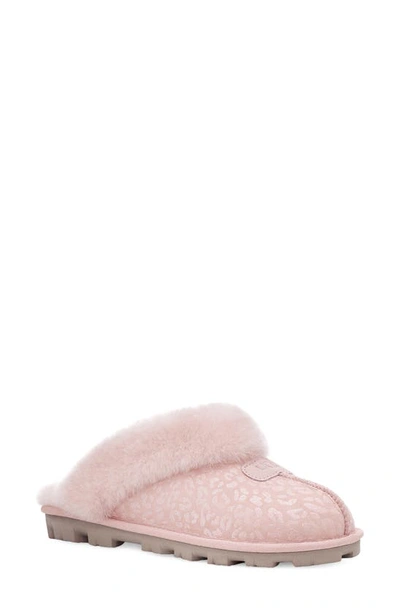 Ugg Genuine Shearling Slipper In Quartz Snow Leopard Suede