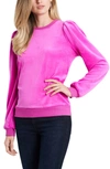 1.state Velour Puff Sleeve Top In Party Pink