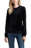 1.state Velour Puff Sleeve Top In Rich Black