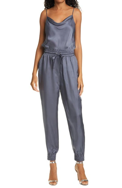 Cinq À Sept Finnley Twill Jumpsuit In Onyx