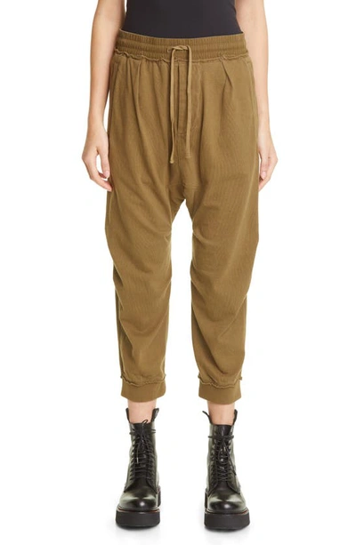 R13 Crop Sweatpants In Olive