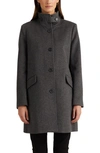 Lauren Ralph Lauren Balmacaan Wool Blend Coat In Df Grey