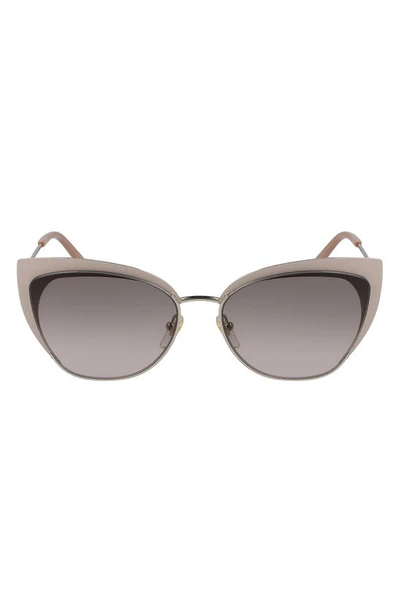 Mcm 57mm Cat Eye Sunglasses In Shiny Gold/ Rose Gradient