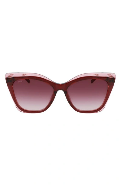 Mcm 55mm Butterfly Sunglasses In Burgundy/ Purple Gradient