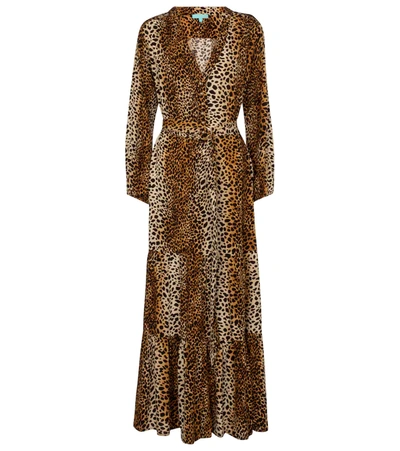 Melissa Odabash Sonja Leopard-print Voile Midi Dress In Brown