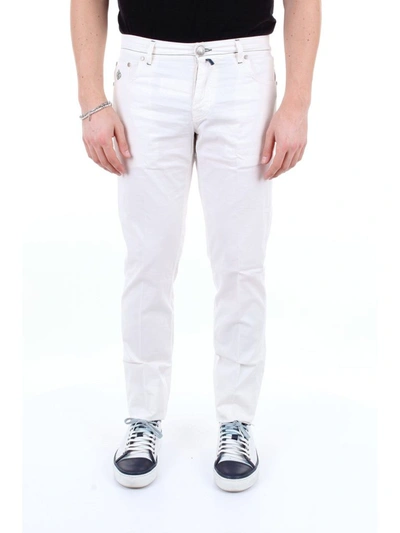 Luigi Borrelli Men's White Cotton Pants