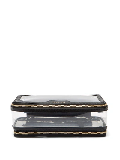 Anya Hindmarch In-flight Leather-trimmed Pvc Cosmetics Case In Black