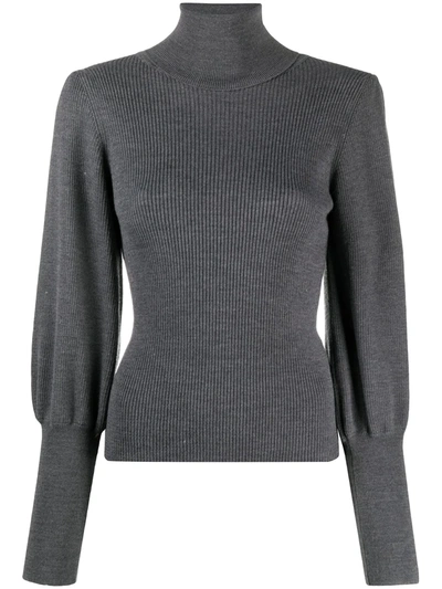 Semicouture Klassischer Rollkragenpullover In Grey