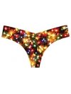 Commando Print Microfiber Thong In String Lights