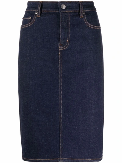 Ralph Lauren High-rise Denim Skirt In Rinse Wash