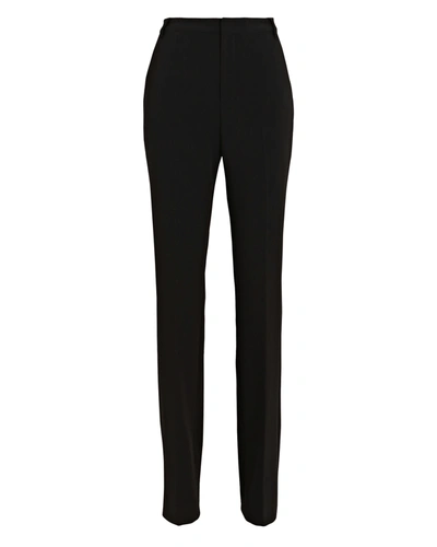 L Agence Tyra Pleated Crepe Pants In Black